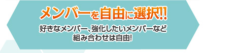 [メンバーを自由に選択!!]好きなメンバー、強化したいメンバーなど組み合わせは自由！